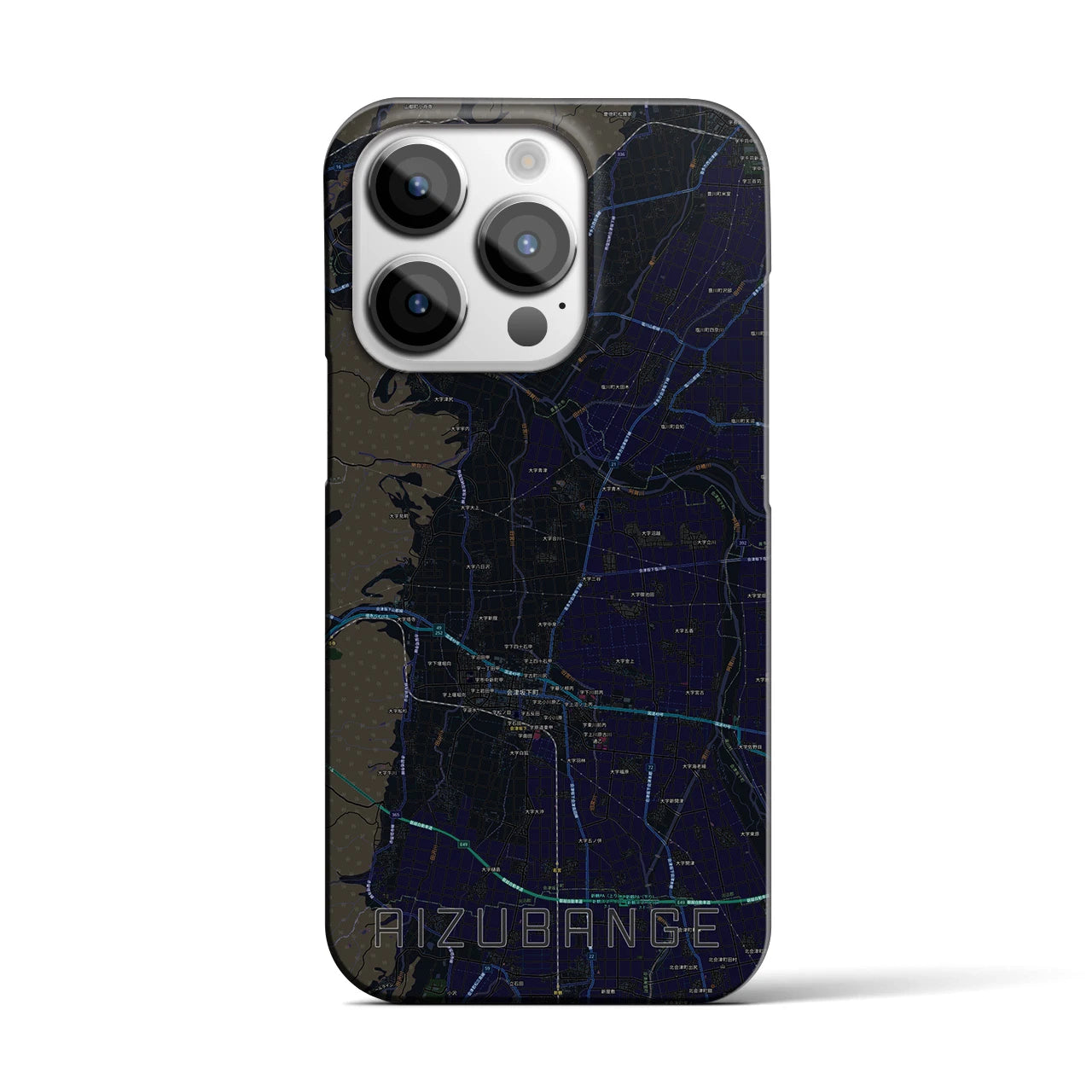 【会津坂下(福島県)】地図柄iPhoneケース(バックカバータイプ)