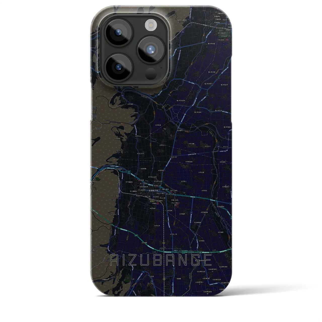【会津坂下(福島県)】地図柄iPhoneケース(バックカバータイプ)