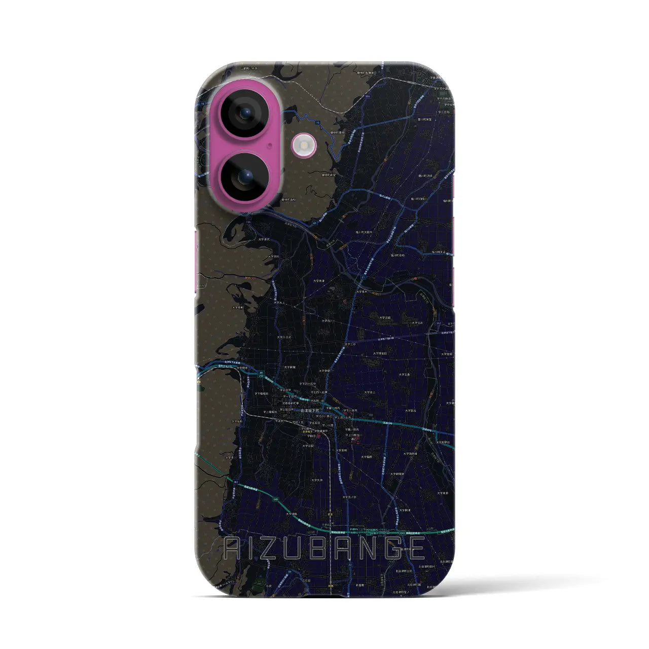 【会津坂下(福島県)】地図柄iPhoneケース(バックカバータイプ)