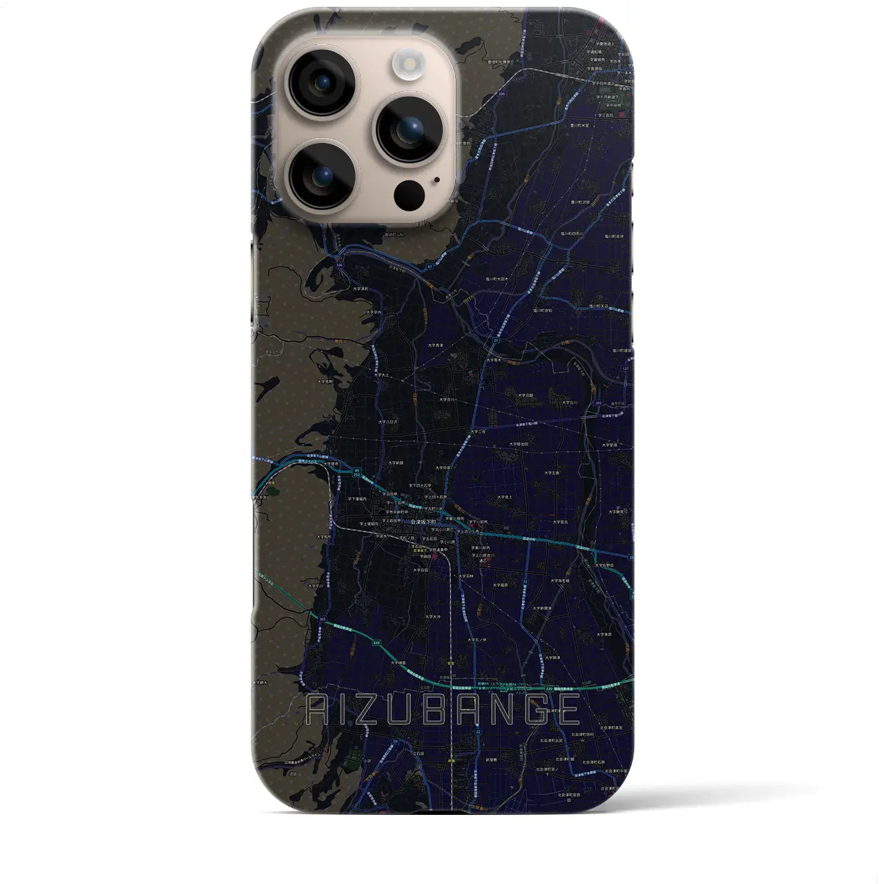 【会津坂下(福島県)】地図柄iPhoneケース(バックカバータイプ)
