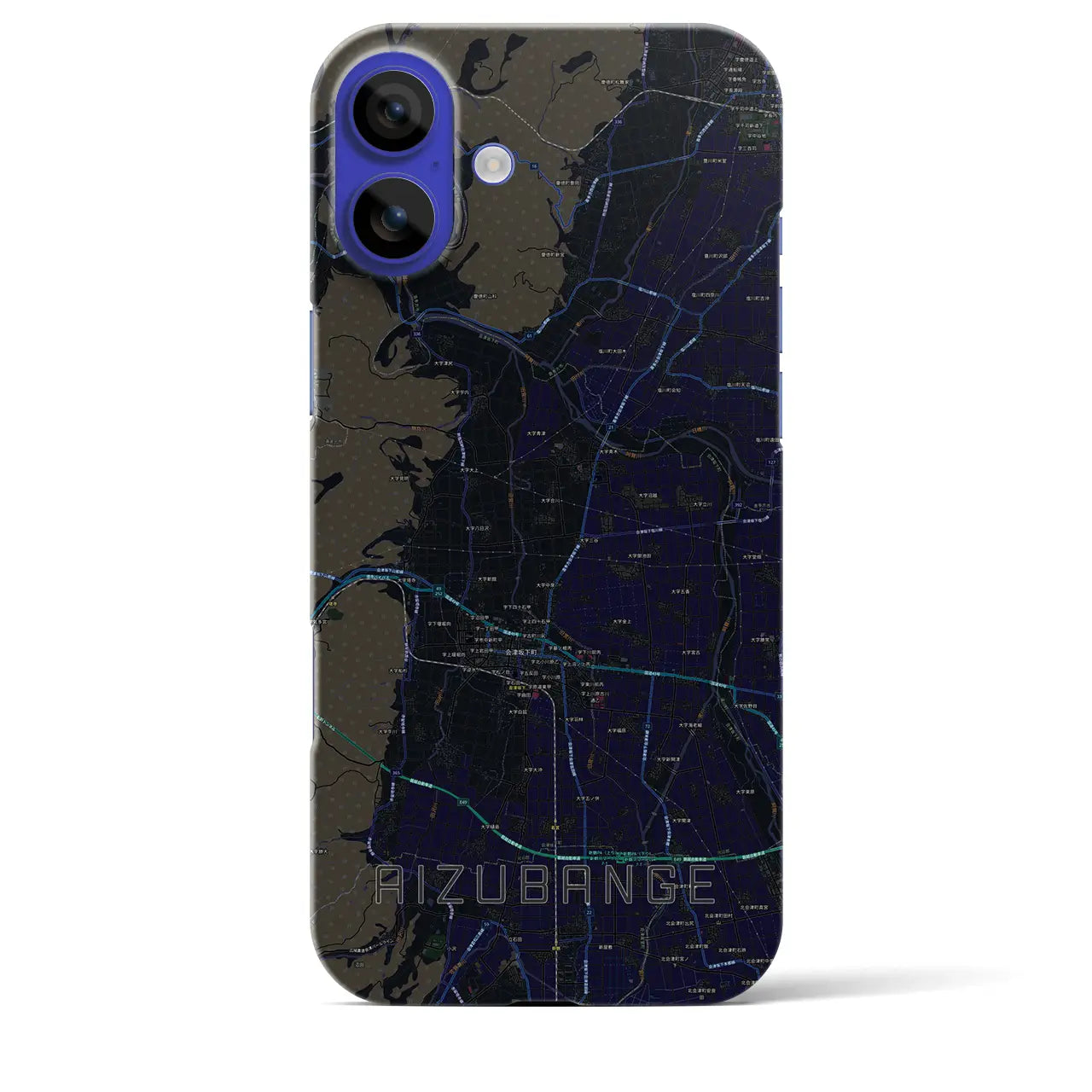 【会津坂下(福島県)】地図柄iPhoneケース(バックカバータイプ)