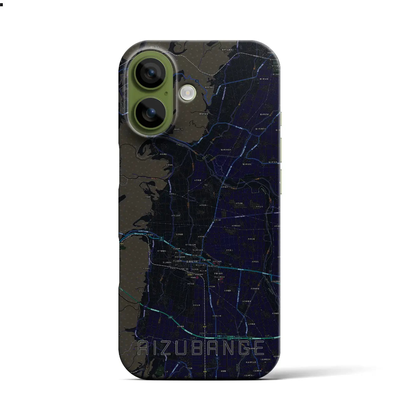 【会津坂下(福島県)】地図柄iPhoneケース(バックカバータイプ)