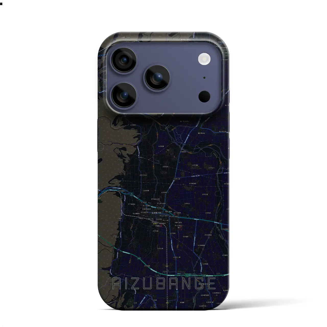 【会津坂下(福島県)】地図柄iPhoneケース(バックカバータイプ)