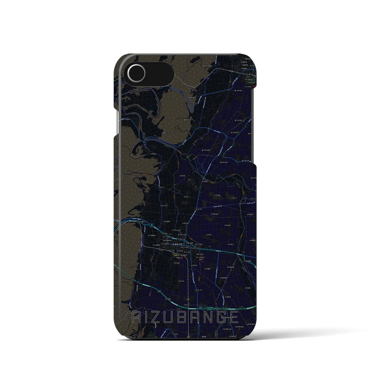 【会津坂下(福島県)】地図柄iPhoneケース(バックカバータイプ)