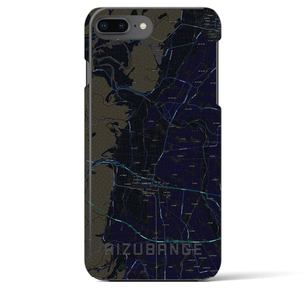 【会津坂下(福島県)】地図柄iPhoneケース(バックカバータイプ)