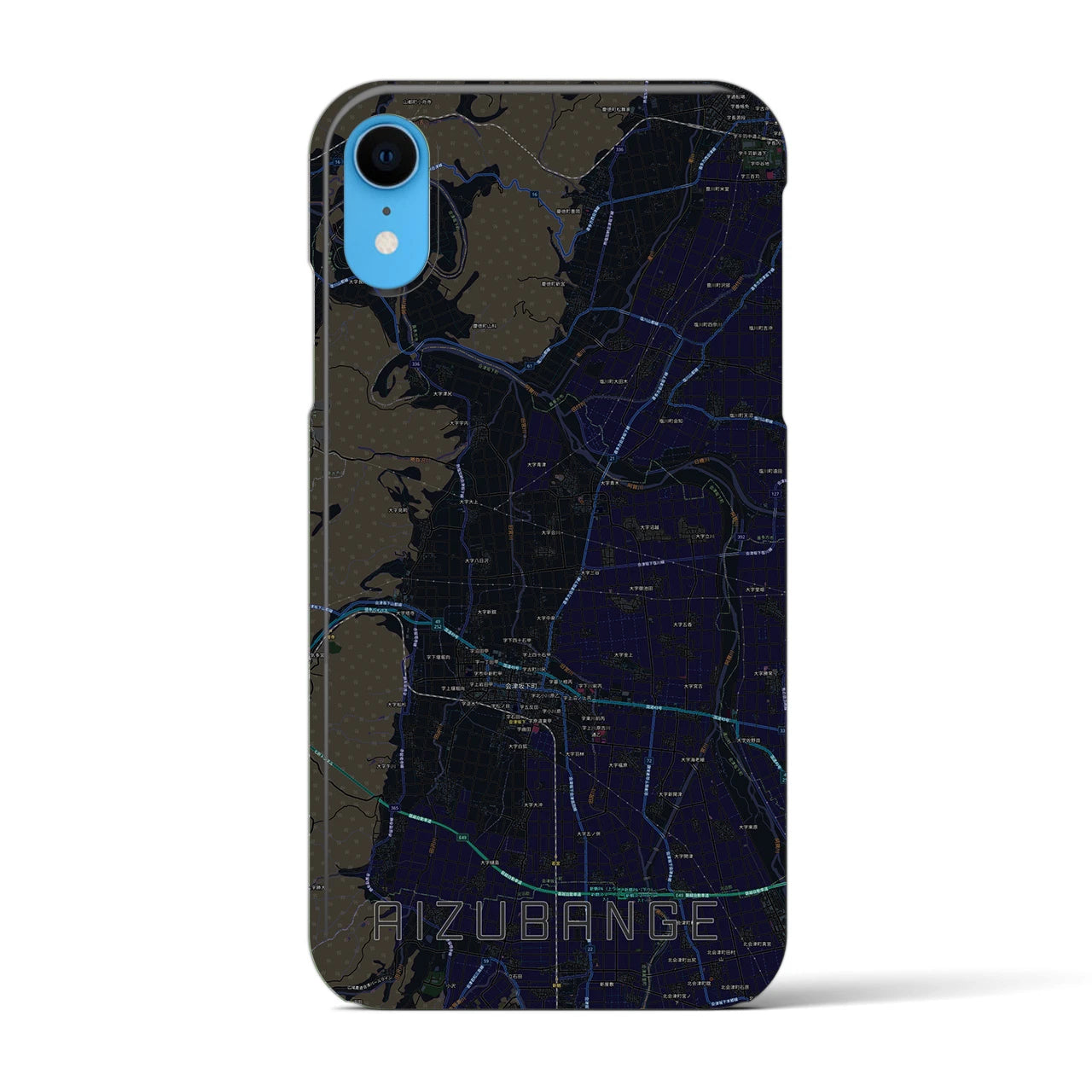 【会津坂下(福島県)】地図柄iPhoneケース(バックカバータイプ)