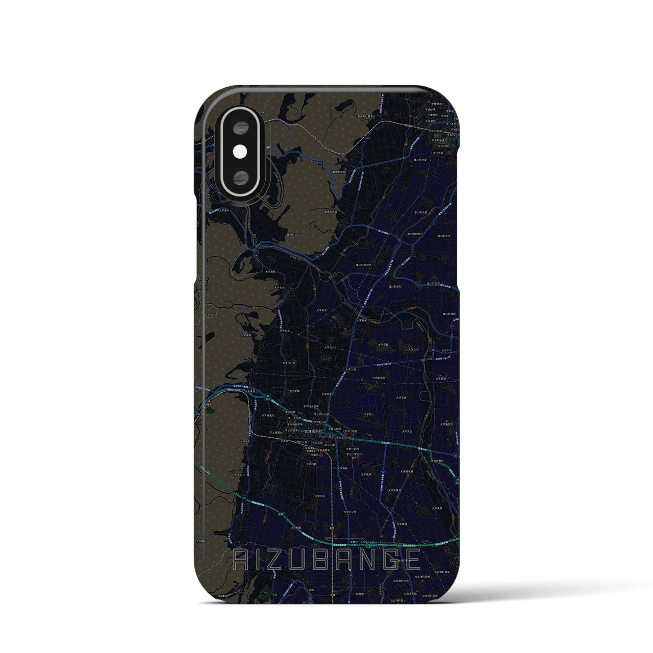 【会津坂下(福島県)】地図柄iPhoneケース(バックカバータイプ)