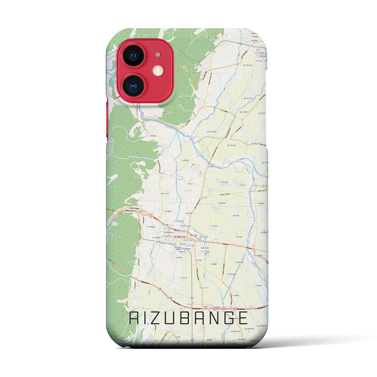 【会津坂下(福島県)】地図柄iPhoneケース(バックカバータイプ)
