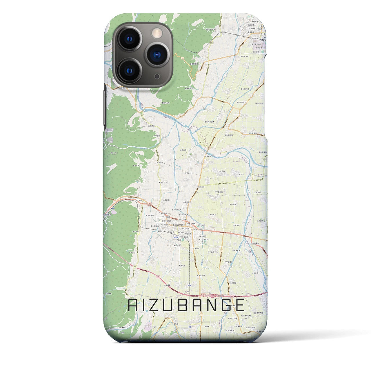 【会津坂下(福島県)】地図柄iPhoneケース(バックカバータイプ)