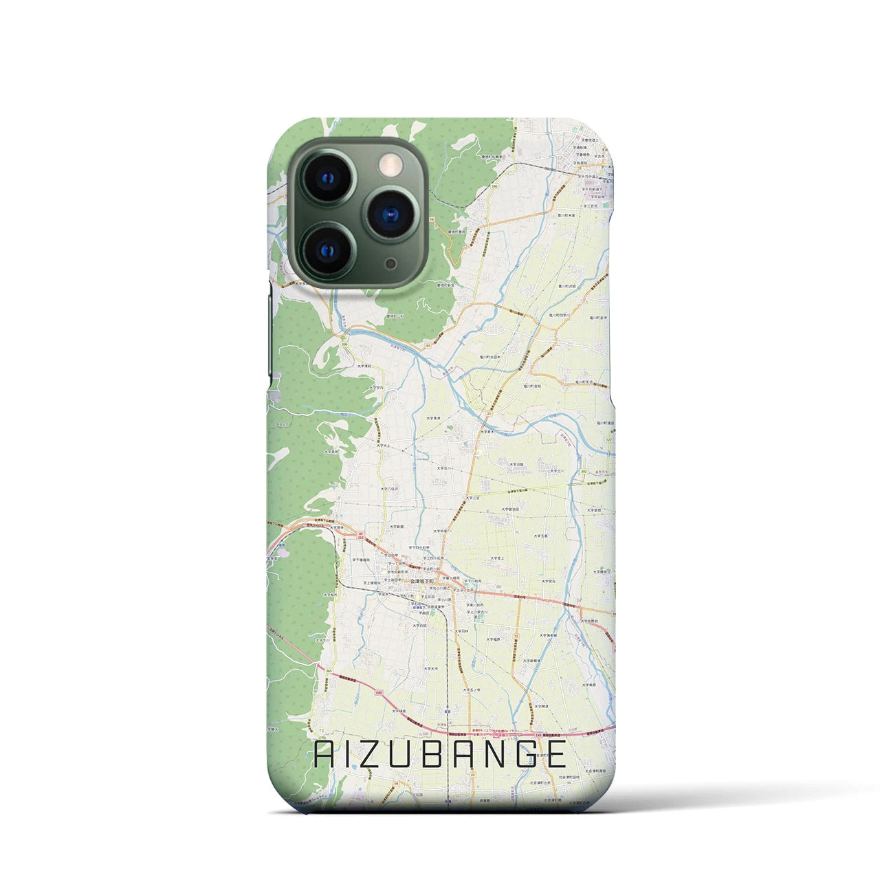 【会津坂下(福島県)】地図柄iPhoneケース(バックカバータイプ)