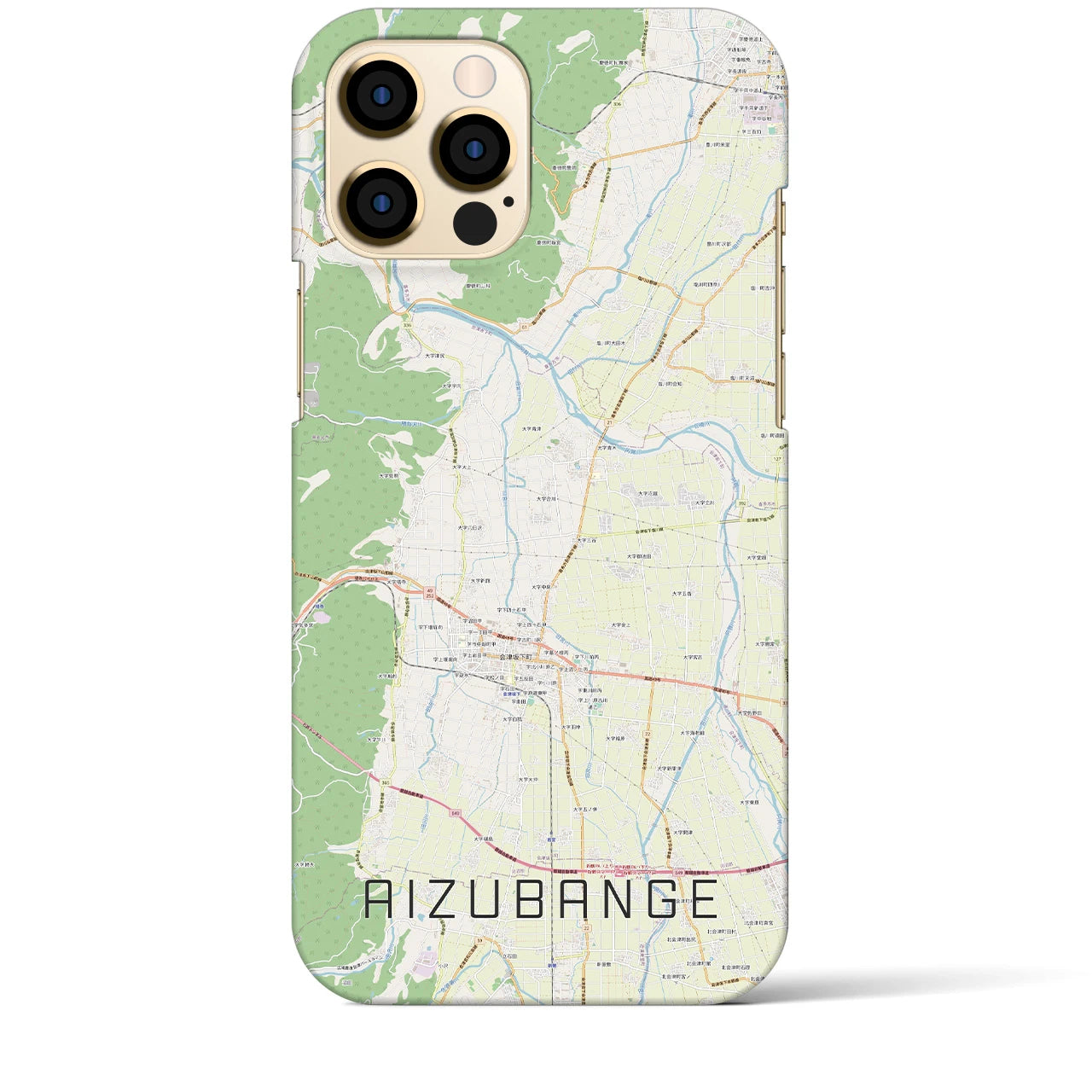 【会津坂下(福島県)】地図柄iPhoneケース(バックカバータイプ)