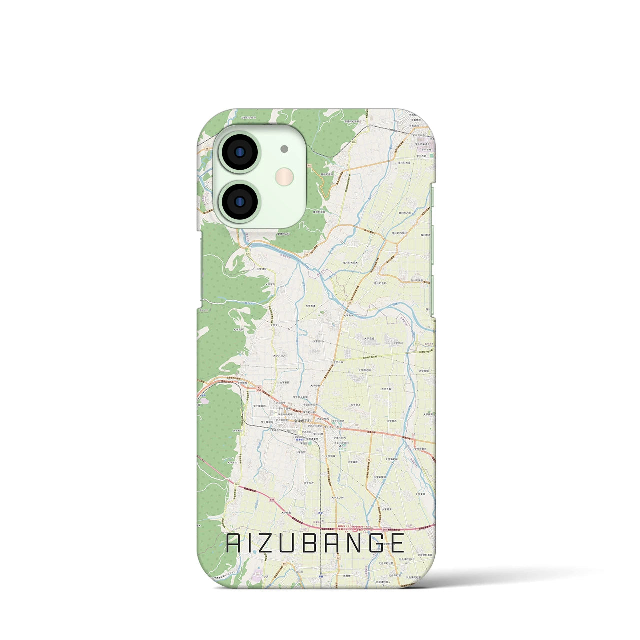 【会津坂下(福島県)】地図柄iPhoneケース(バックカバータイプ)