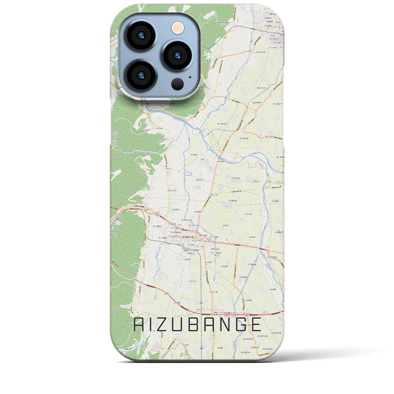 【会津坂下(福島県)】地図柄iPhoneケース(バックカバータイプ)