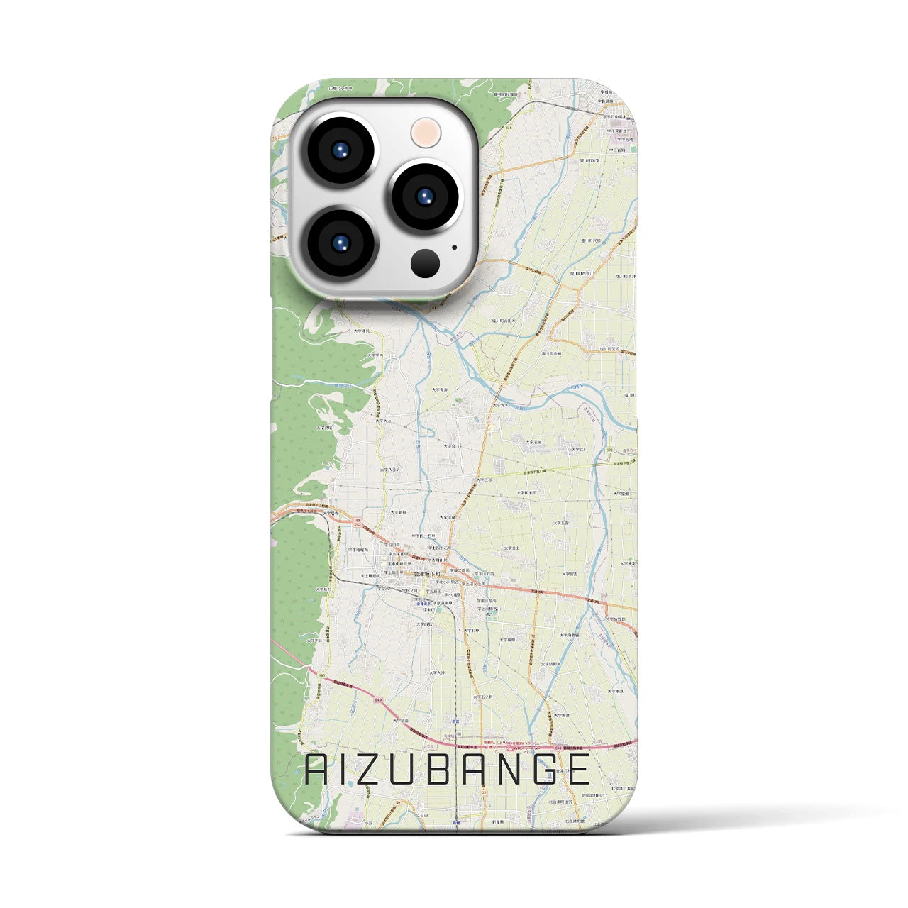 【会津坂下(福島県)】地図柄iPhoneケース(バックカバータイプ)