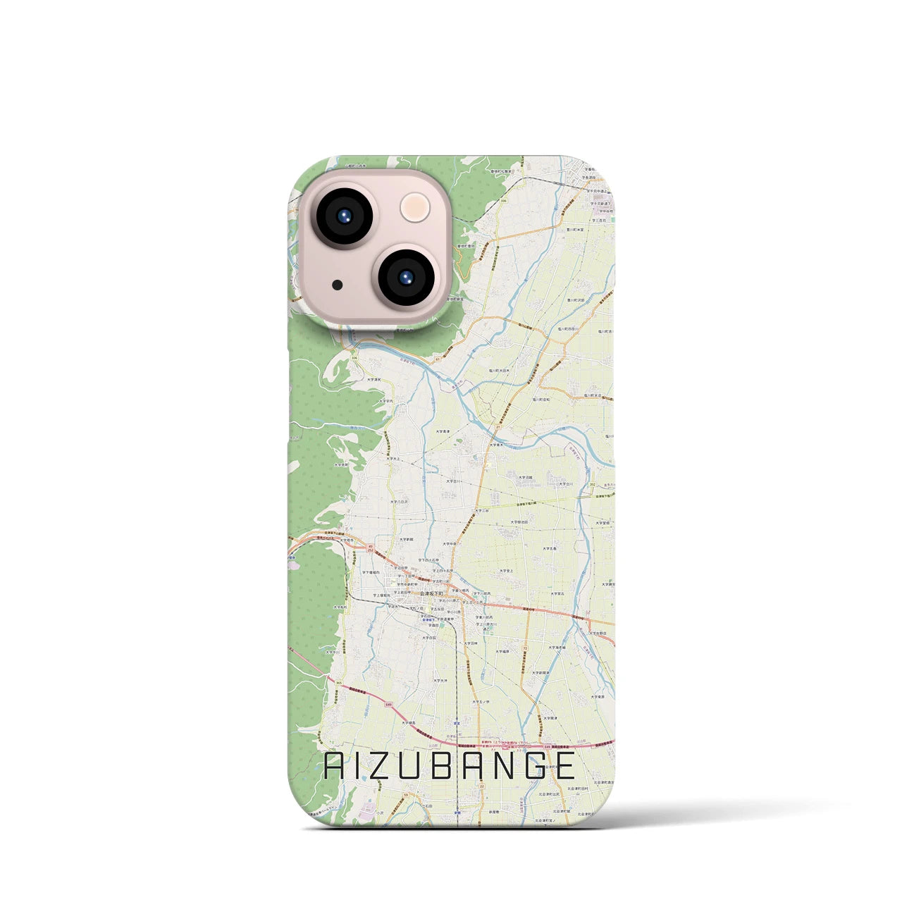 【会津坂下(福島県)】地図柄iPhoneケース(バックカバータイプ)