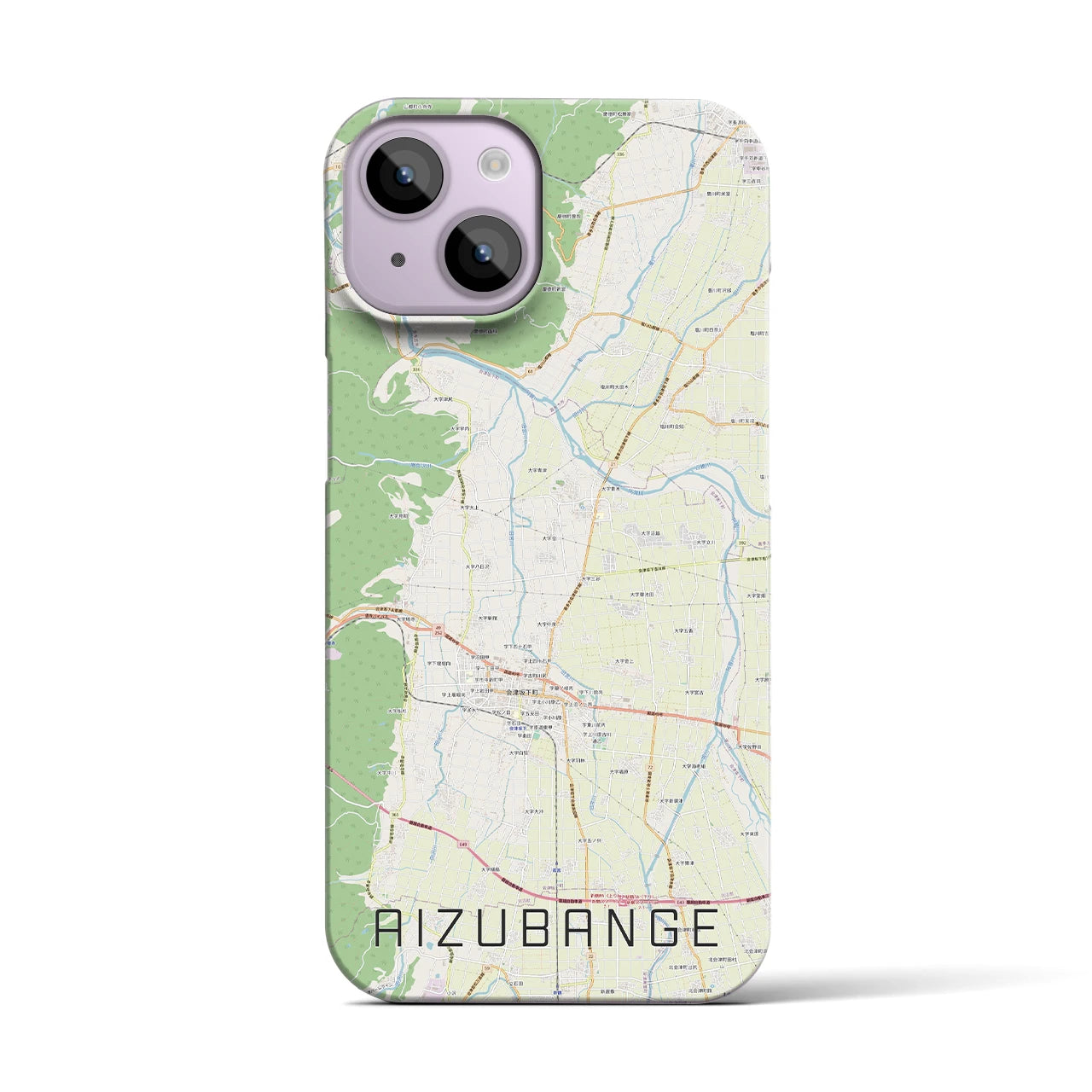 【会津坂下(福島県)】地図柄iPhoneケース(バックカバータイプ)