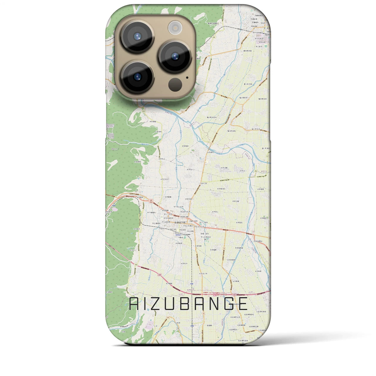 【会津坂下(福島県)】地図柄iPhoneケース(バックカバータイプ)