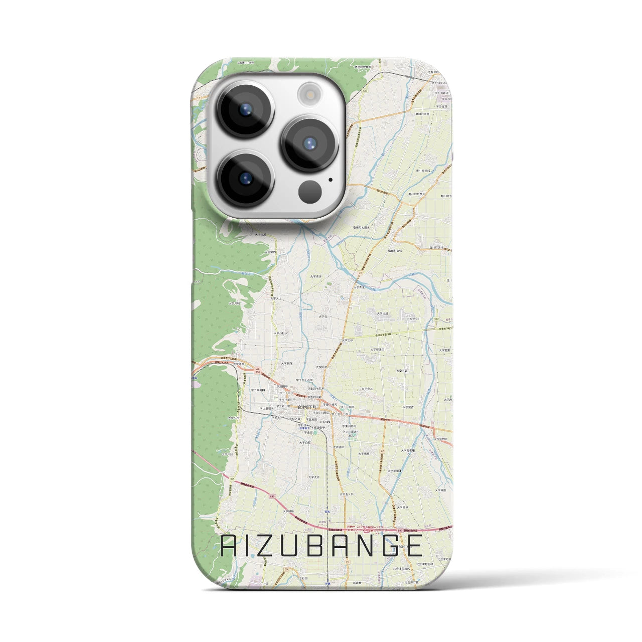 【会津坂下(福島県)】地図柄iPhoneケース(バックカバータイプ)