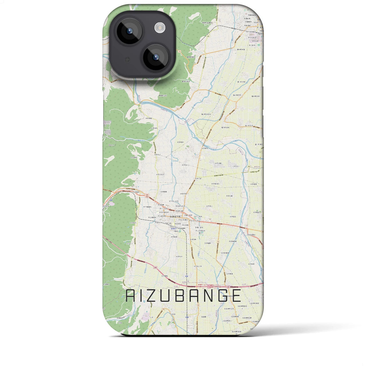 【会津坂下(福島県)】地図柄iPhoneケース(バックカバータイプ)