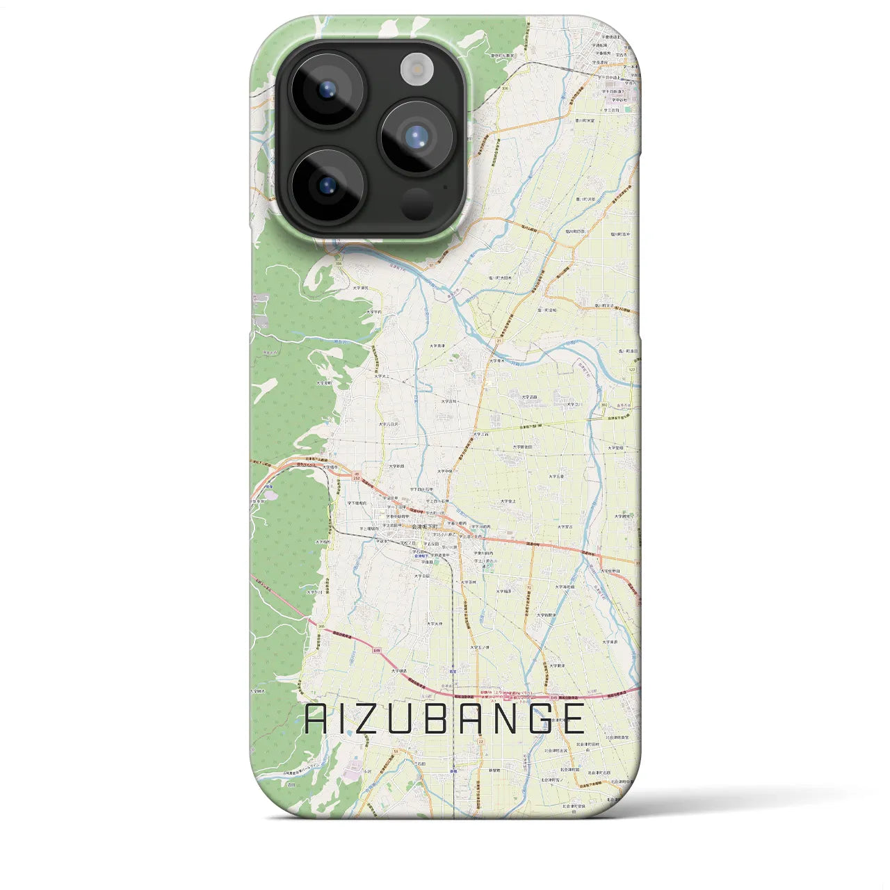 【会津坂下(福島県)】地図柄iPhoneケース(バックカバータイプ)