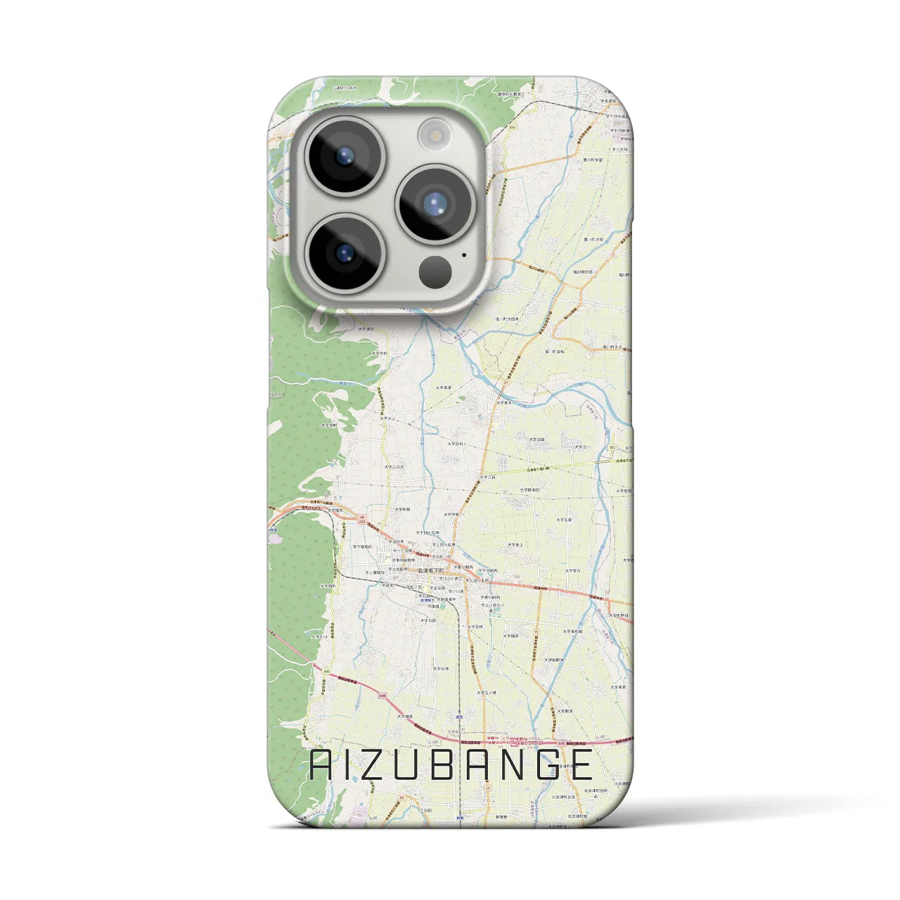 【会津坂下(福島県)】地図柄iPhoneケース(バックカバータイプ)