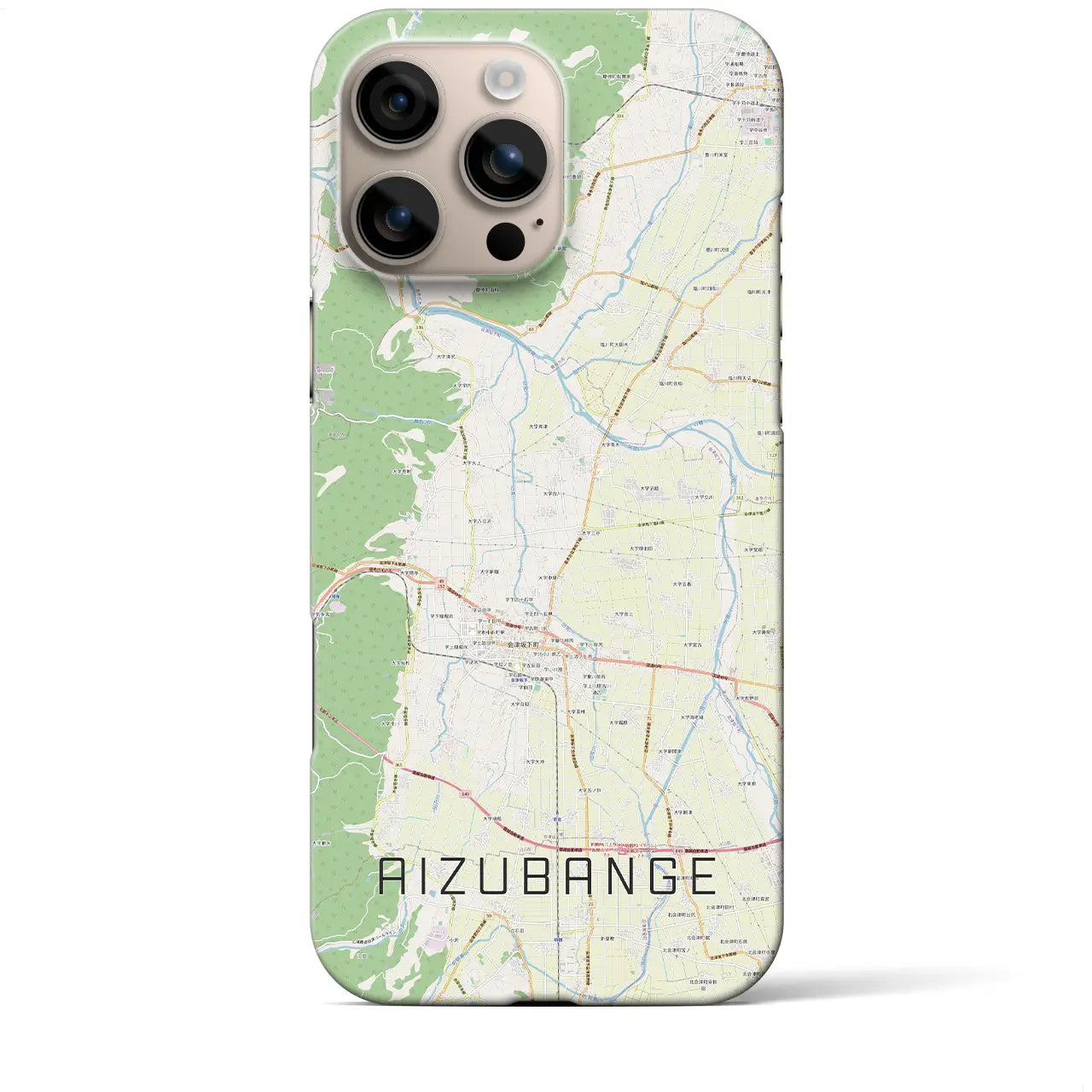 【会津坂下(福島県)】地図柄iPhoneケース(バックカバータイプ)