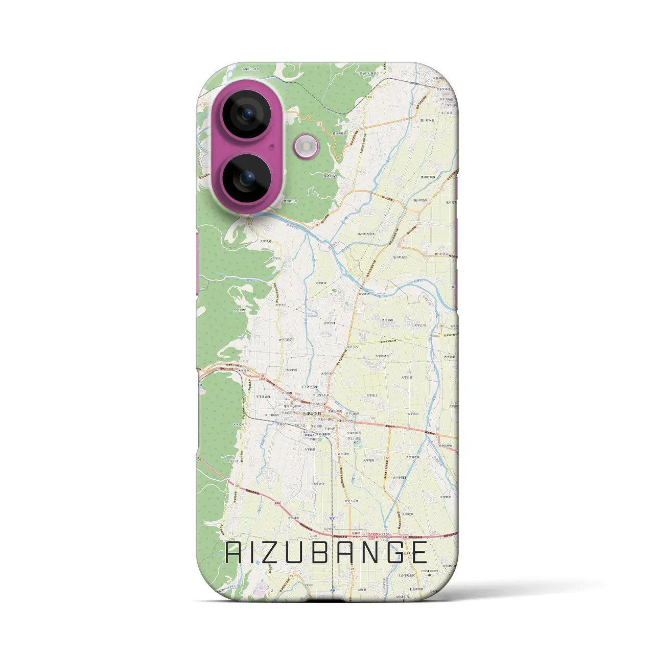 【会津坂下(福島県)】地図柄iPhoneケース(バックカバータイプ)