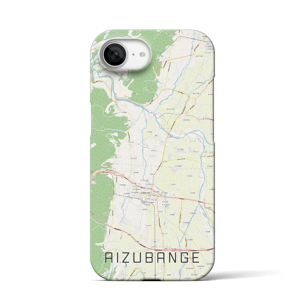 【会津坂下(福島県)】地図柄iPhoneケース(バックカバータイプ)
