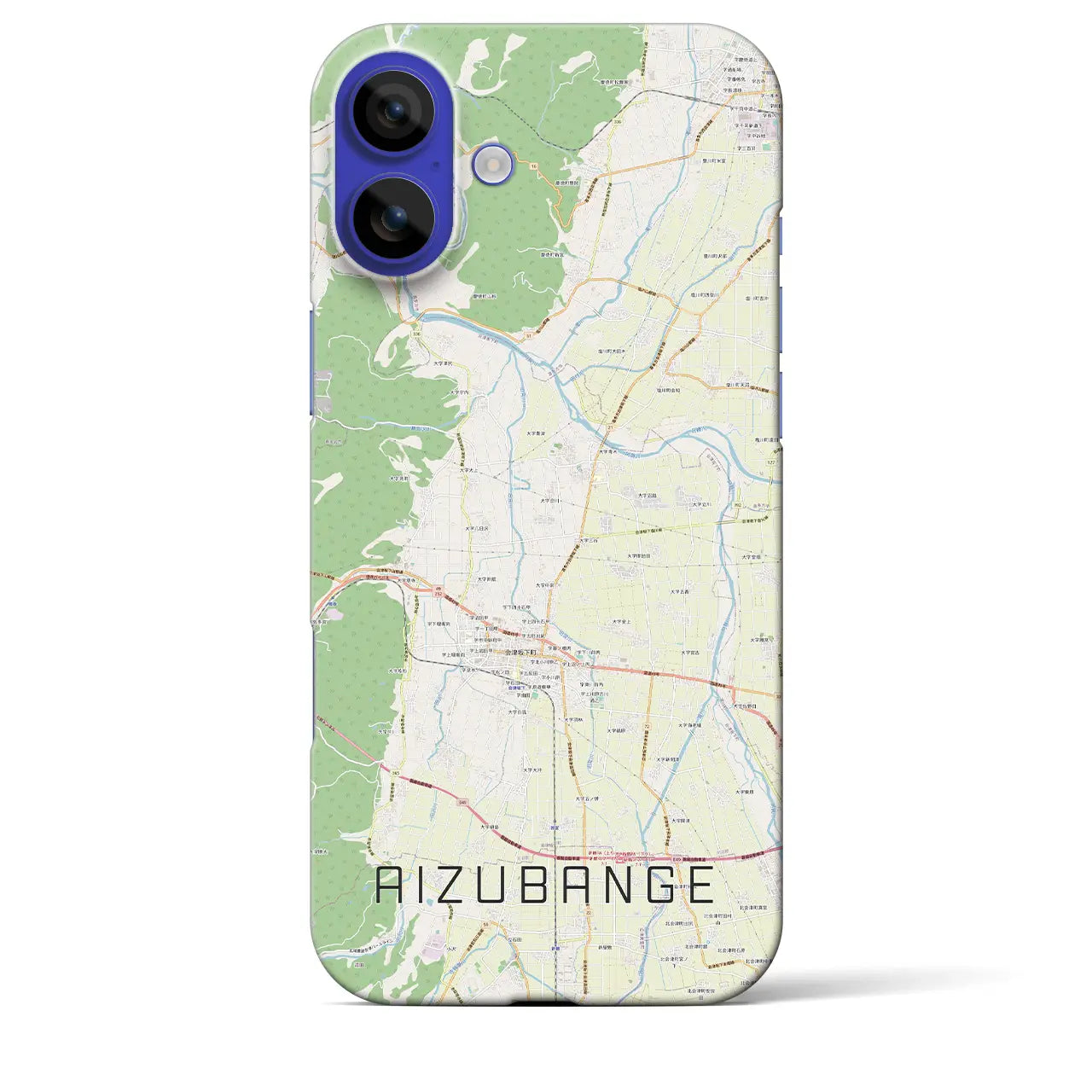【会津坂下(福島県)】地図柄iPhoneケース(バックカバータイプ)ナチュラル・iPhone 16 Pro Max 用