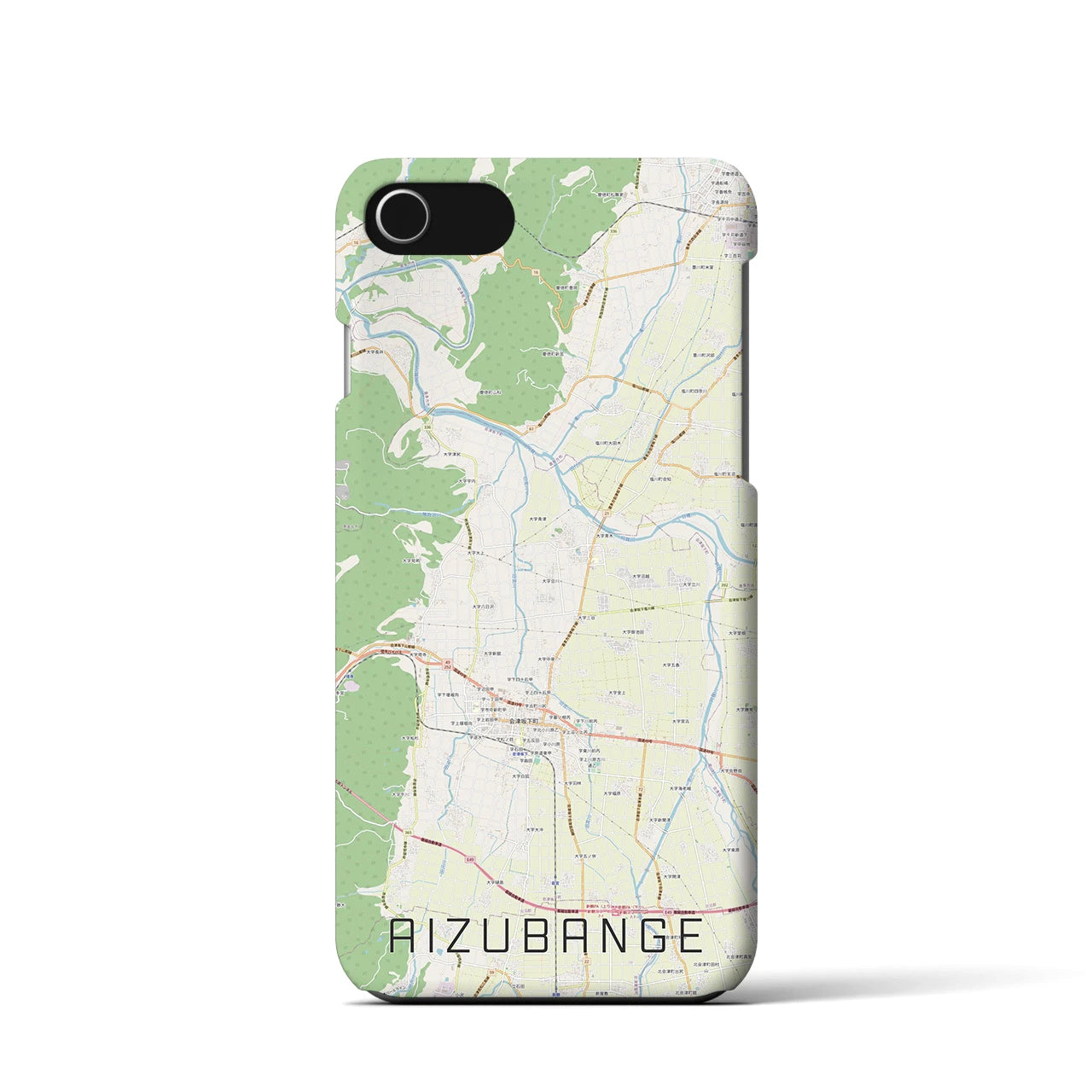 【会津坂下(福島県)】地図柄iPhoneケース(バックカバータイプ)