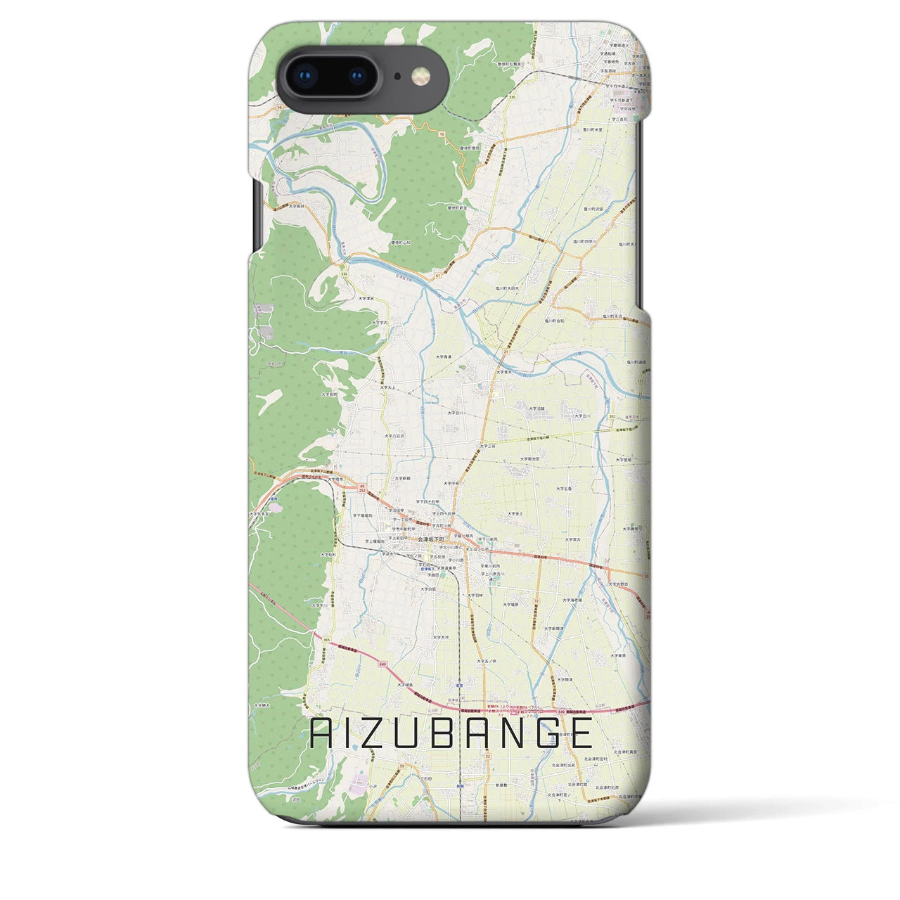 【会津坂下(福島県)】地図柄iPhoneケース(バックカバータイプ)