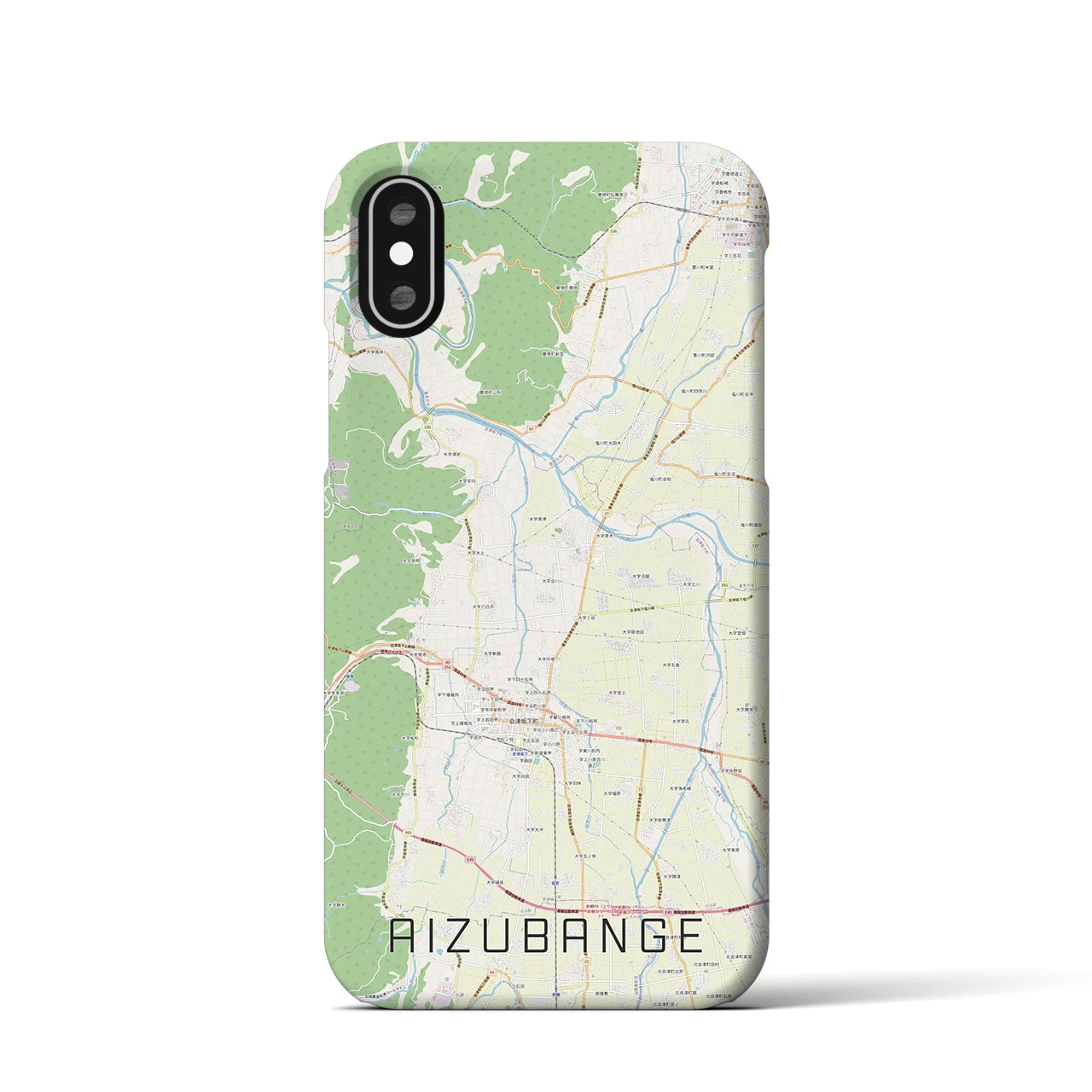 【会津坂下(福島県)】地図柄iPhoneケース(バックカバータイプ)