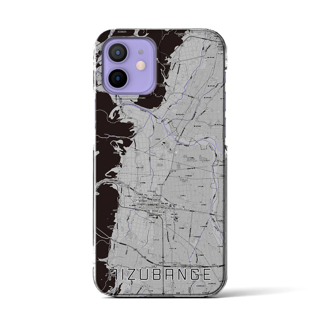 【会津坂下(福島県)】地図柄iPhoneケース(クリアタイプ)