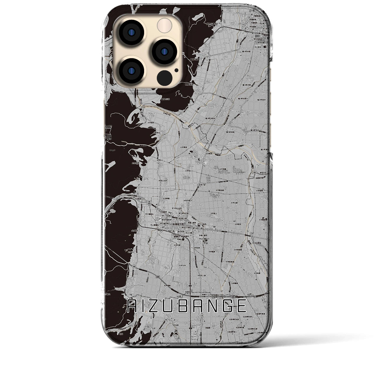 【会津坂下(福島県)】地図柄iPhoneケース(クリアタイプ)