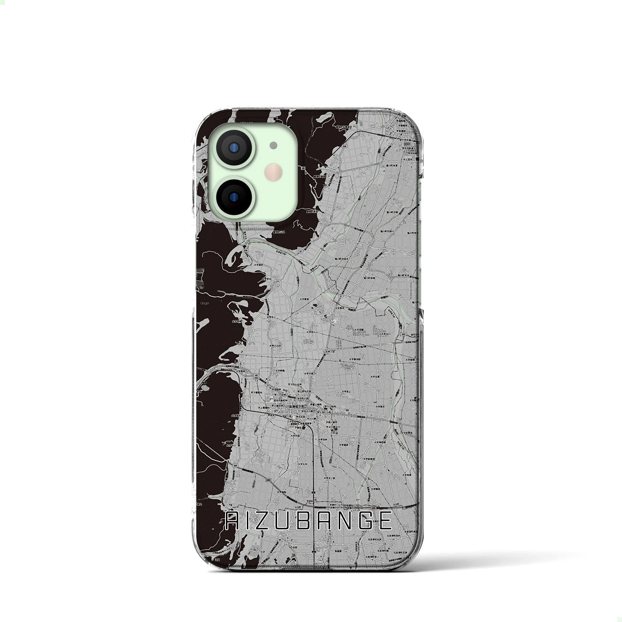 【会津坂下(福島県)】地図柄iPhoneケース(クリアタイプ)