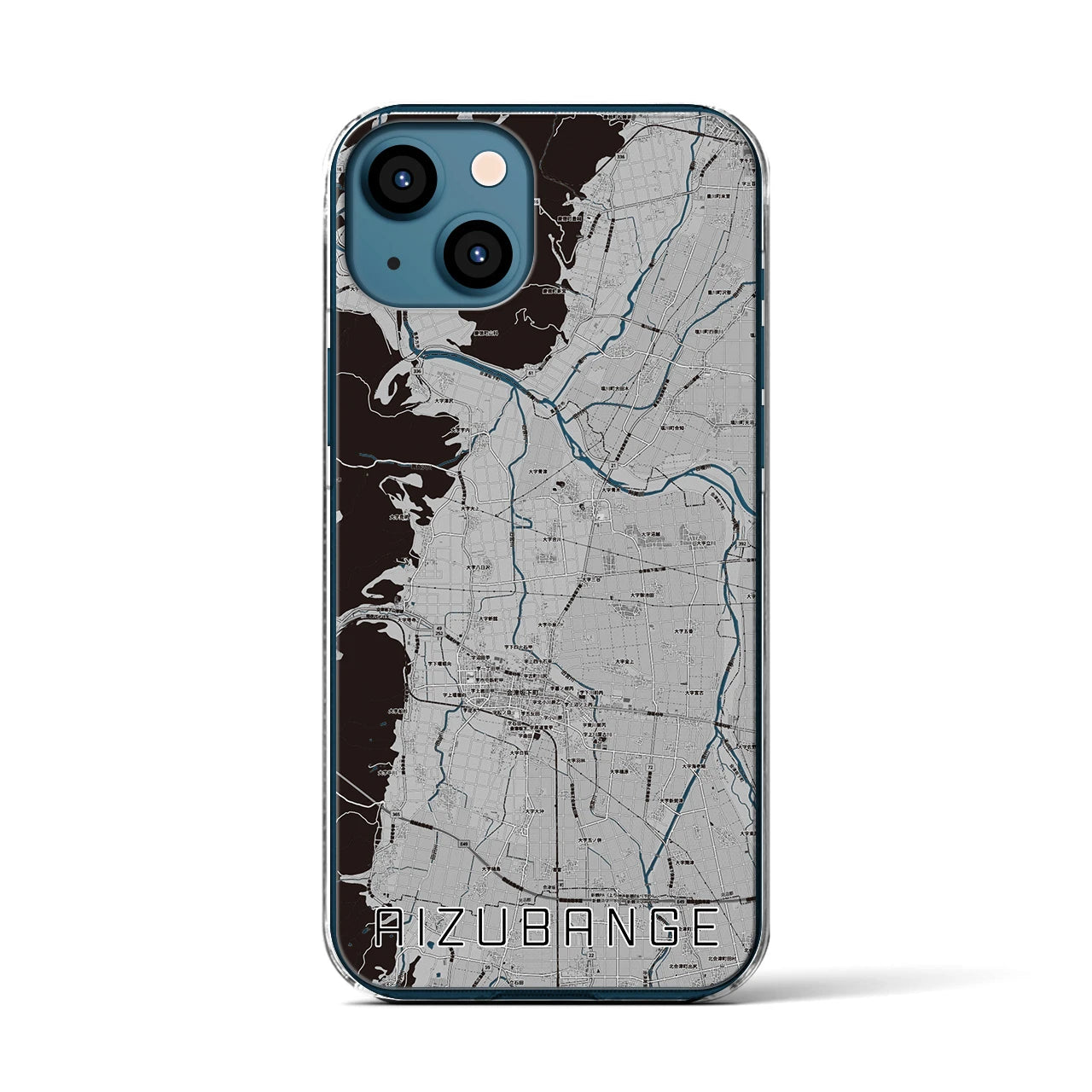 【会津坂下(福島県)】地図柄iPhoneケース(クリアタイプ)