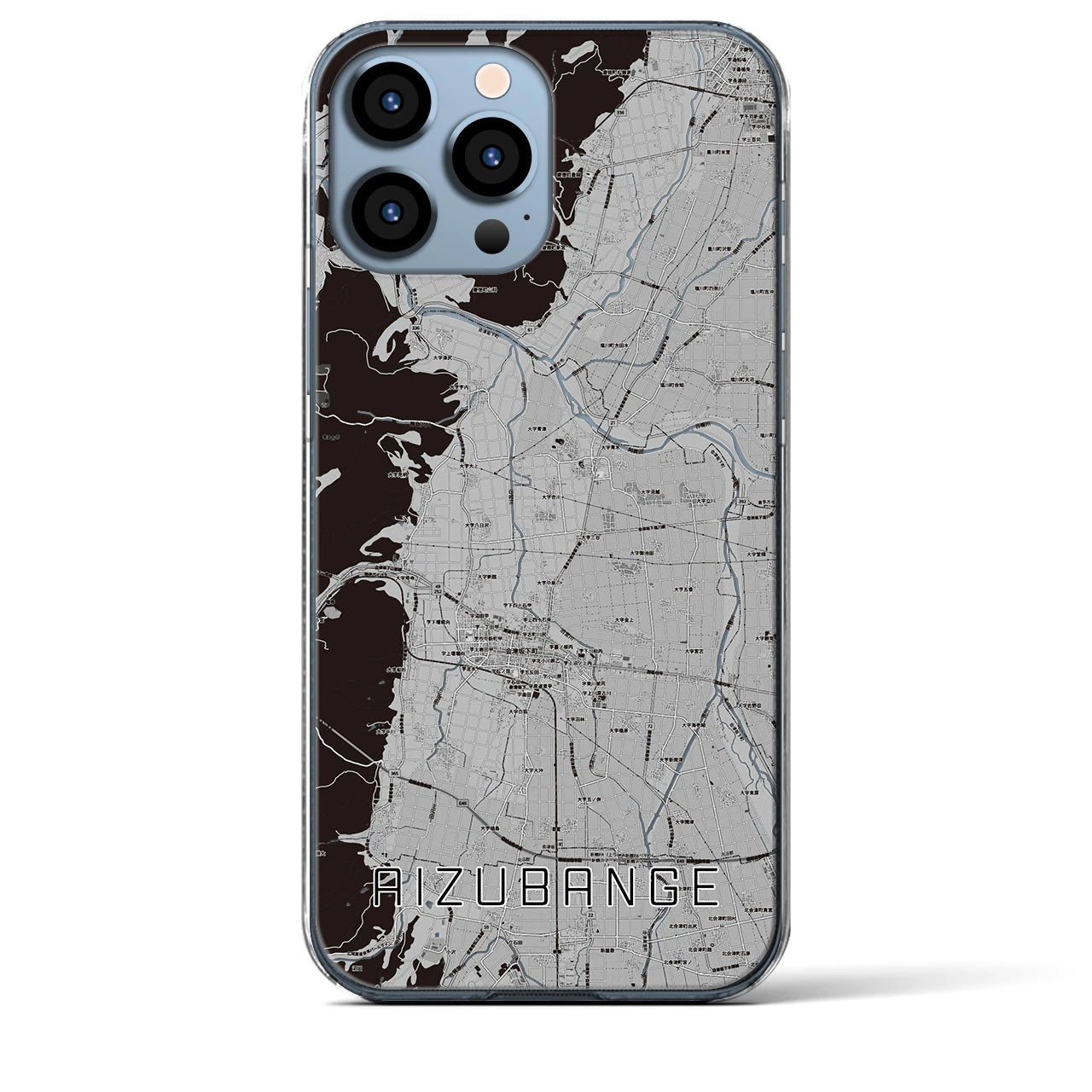 【会津坂下(福島県)】地図柄iPhoneケース(クリアタイプ)