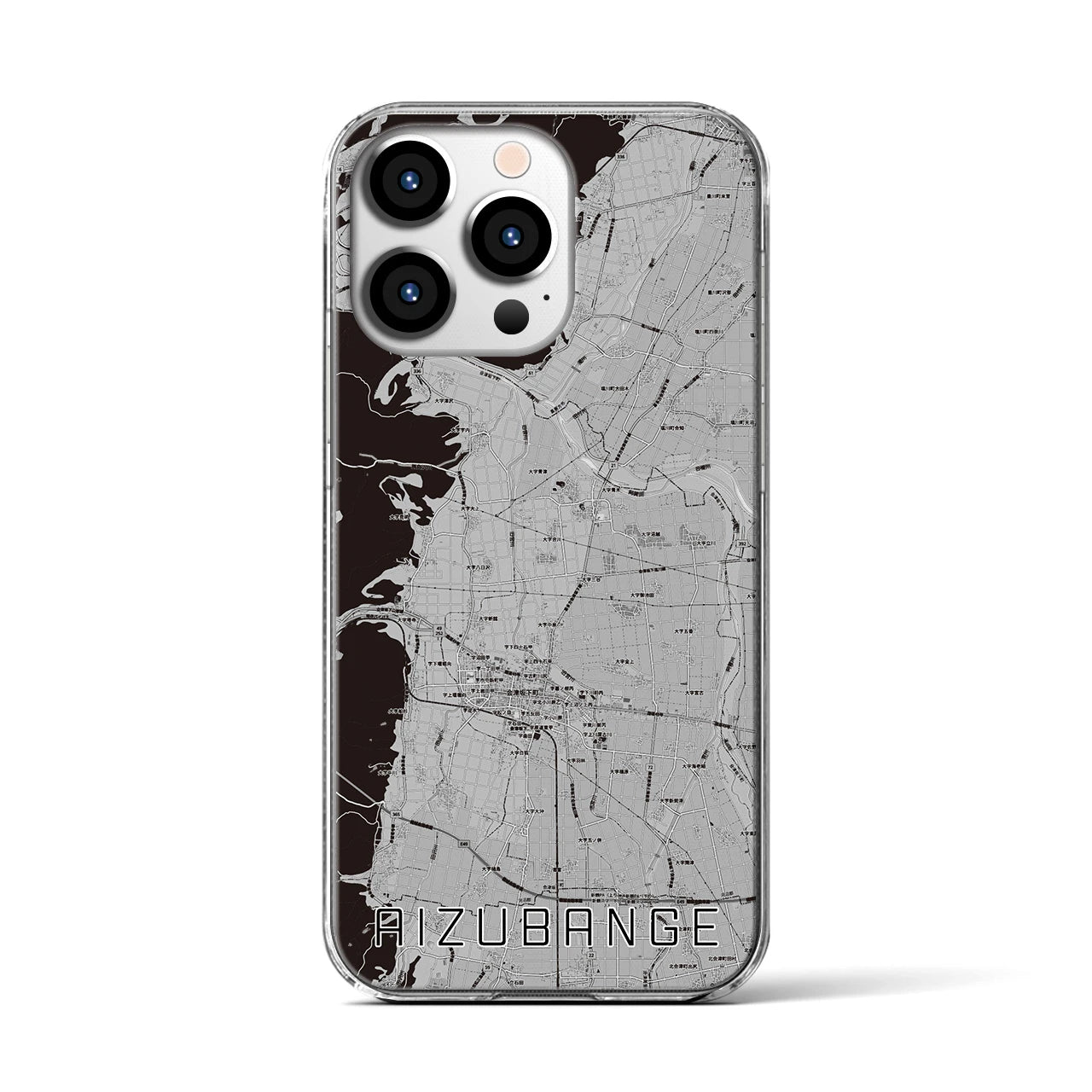 【会津坂下(福島県)】地図柄iPhoneケース(クリアタイプ)