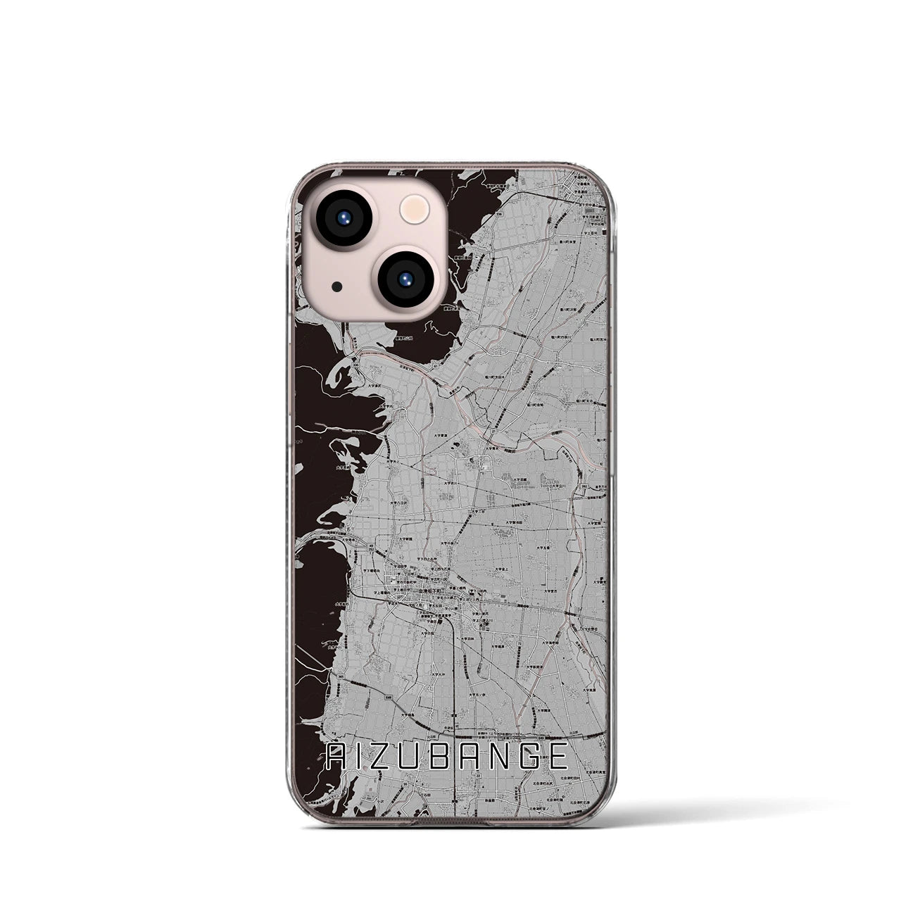 【会津坂下(福島県)】地図柄iPhoneケース(クリアタイプ)