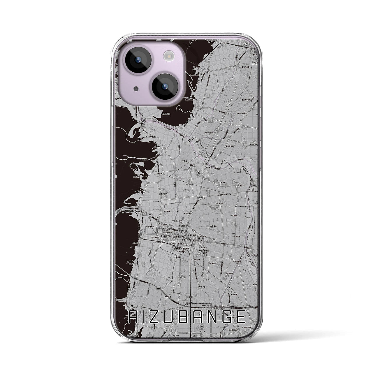 【会津坂下(福島県)】地図柄iPhoneケース(クリアタイプ)