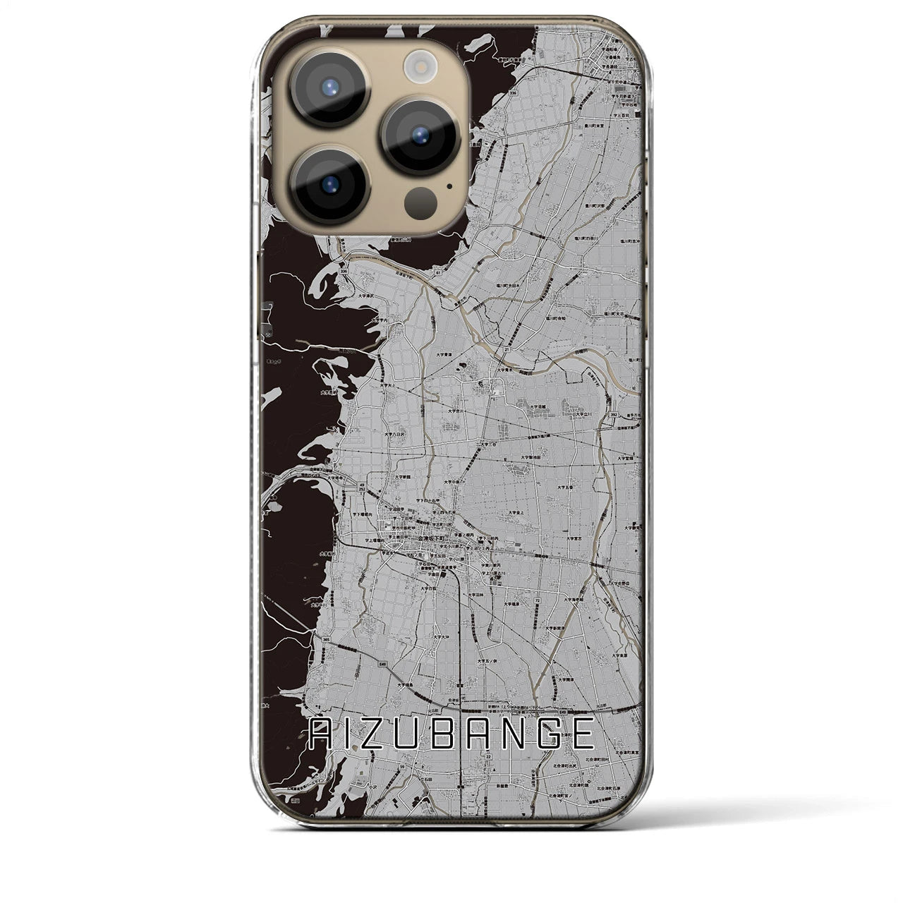 【会津坂下(福島県)】地図柄iPhoneケース(クリアタイプ)