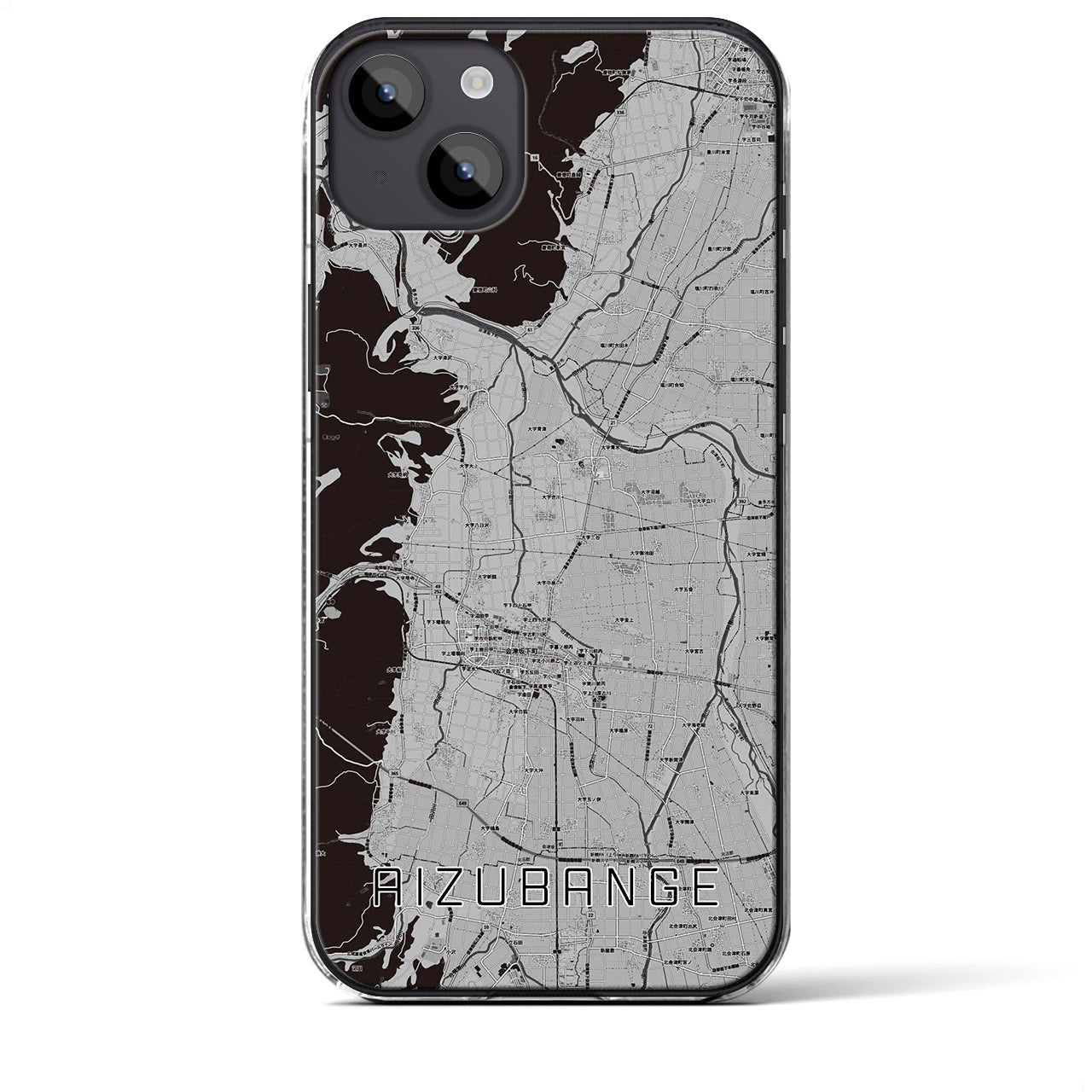 【会津坂下(福島県)】地図柄iPhoneケース(クリアタイプ)