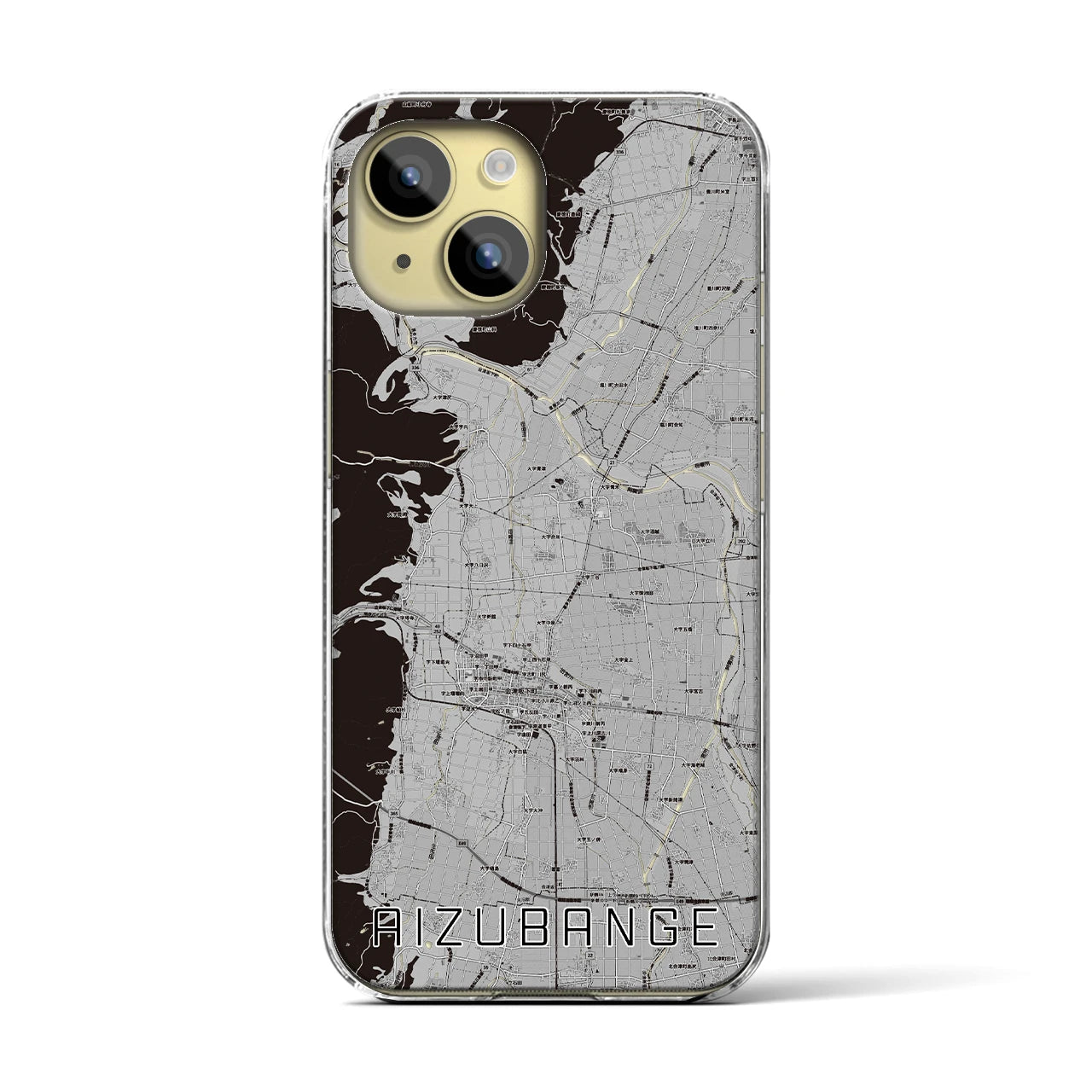 【会津坂下(福島県)】地図柄iPhoneケース(クリアタイプ)