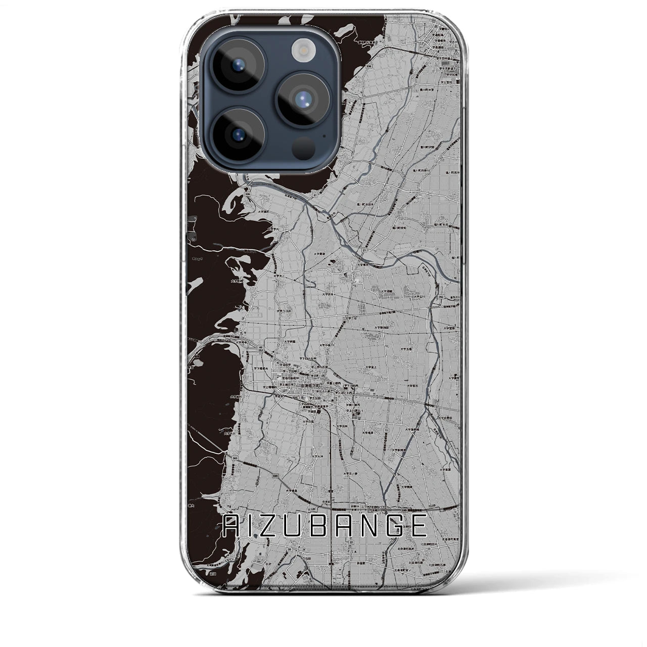 【会津坂下(福島県)】地図柄iPhoneケース(クリアタイプ)