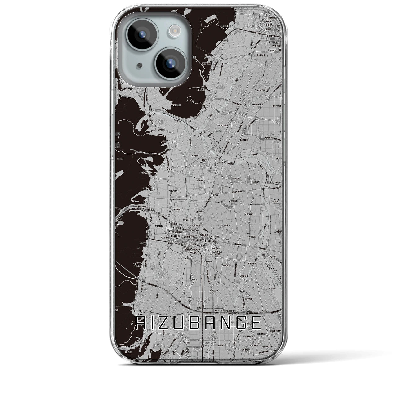 【会津坂下(福島県)】地図柄iPhoneケース(クリアタイプ)