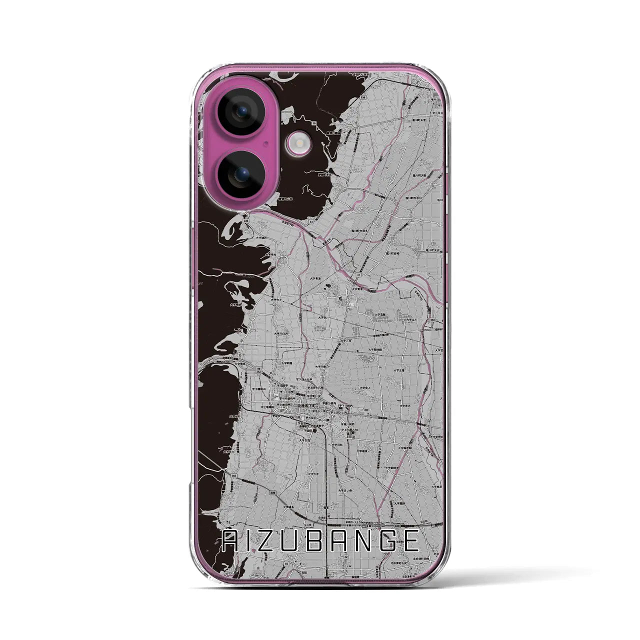 【会津坂下(福島県)】地図柄iPhoneケース(クリアタイプ)