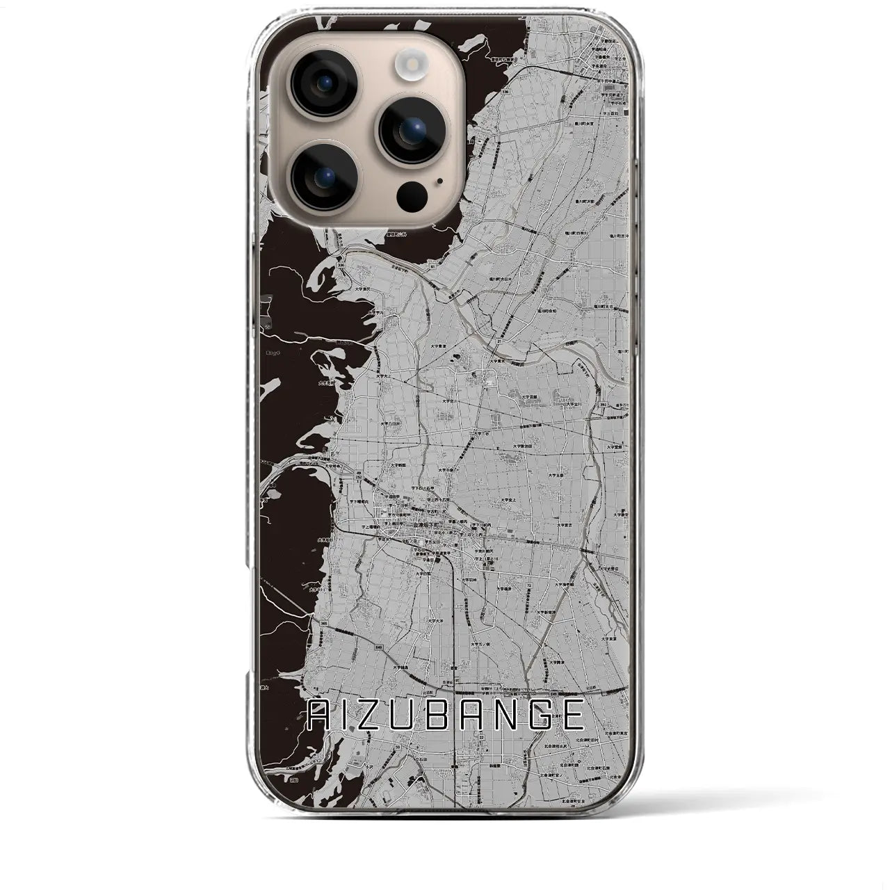 【会津坂下(福島県)】地図柄iPhoneケース(クリアタイプ)