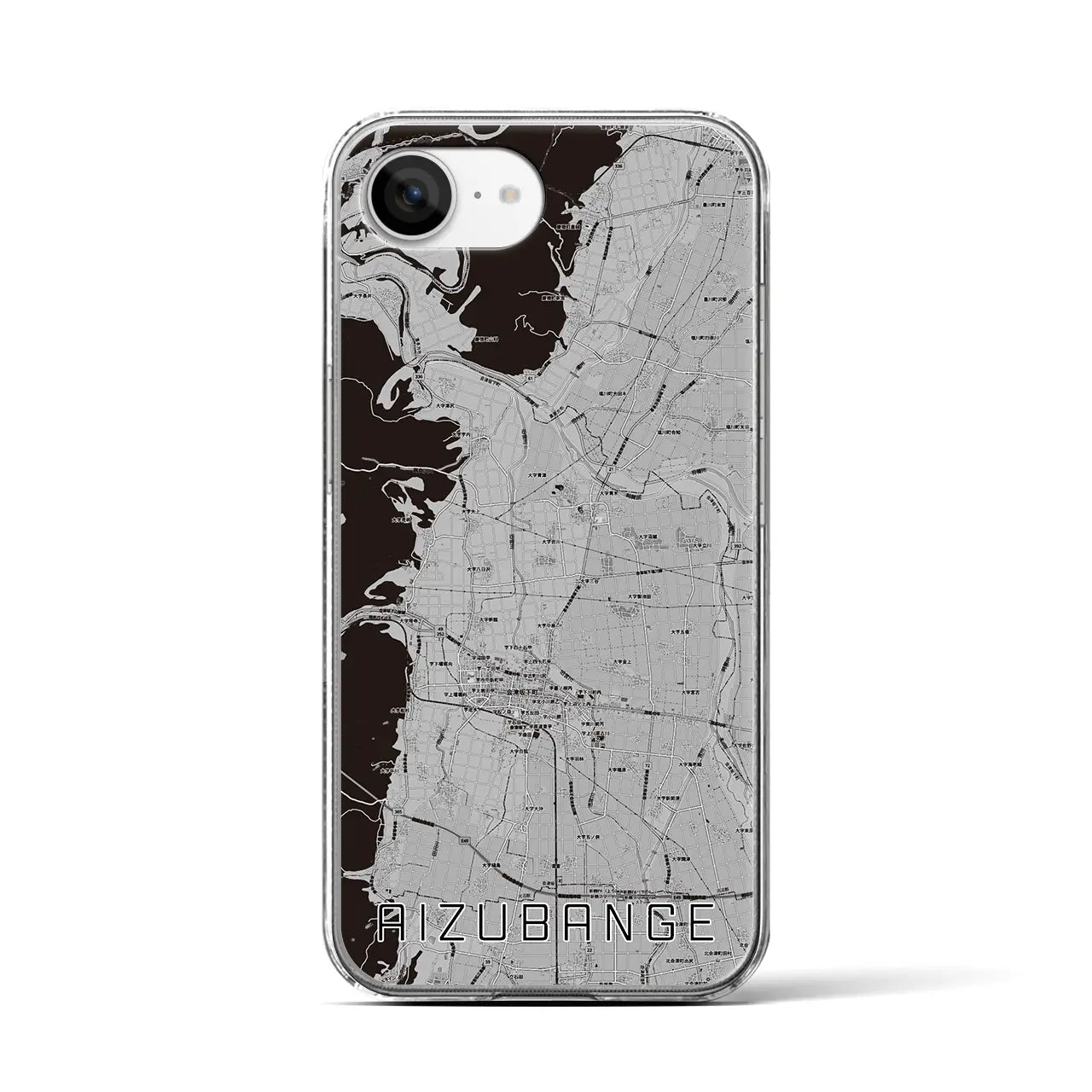 【会津坂下(福島県)】地図柄iPhoneケース(クリアタイプ)