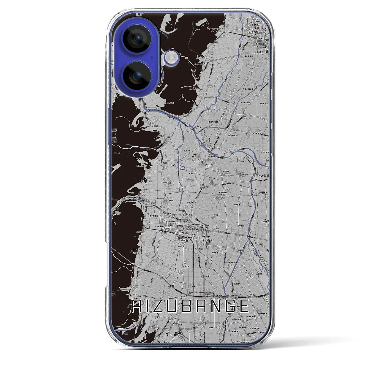 【会津坂下(福島県)】地図柄iPhoneケース(クリアタイプ)
