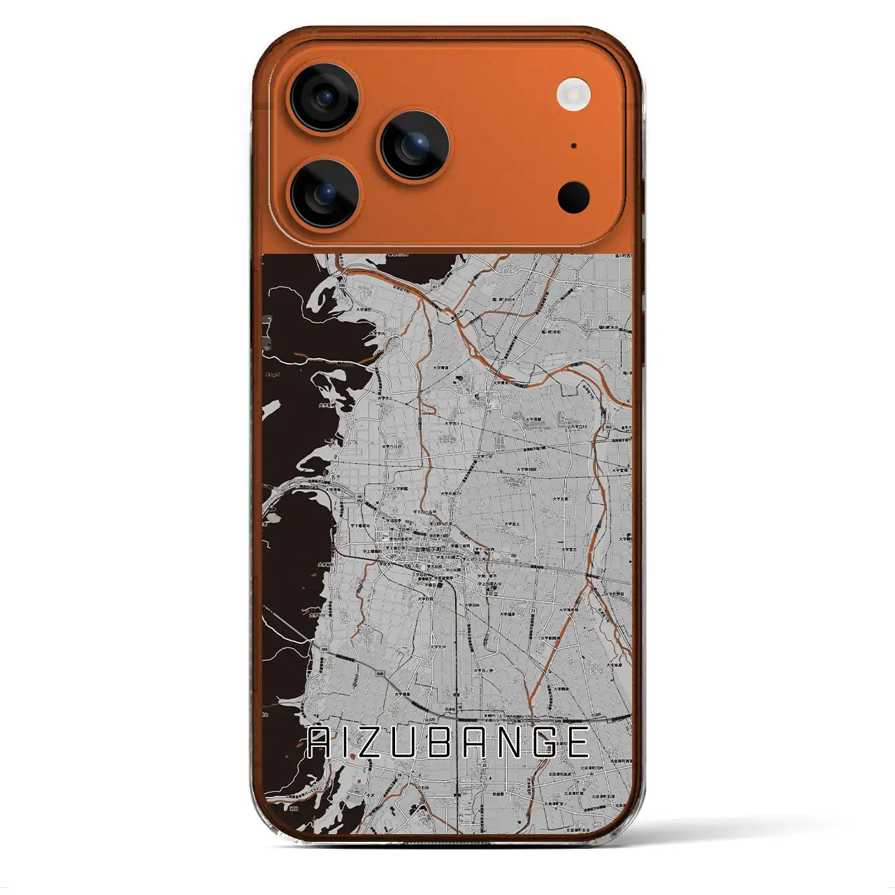 【会津坂下(福島県)】地図柄iPhoneケース(クリアタイプ)